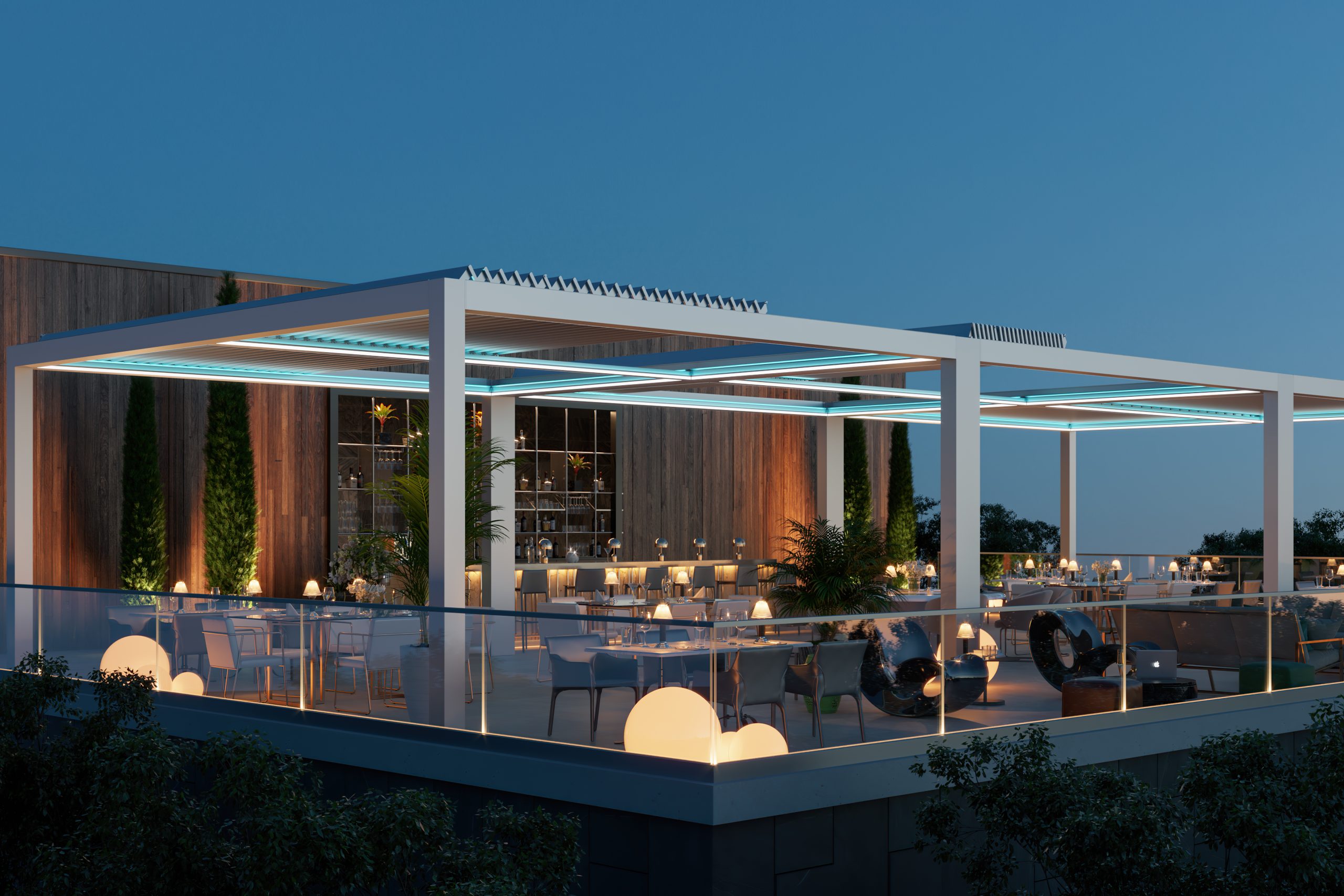 Architectural pergola outdoor living